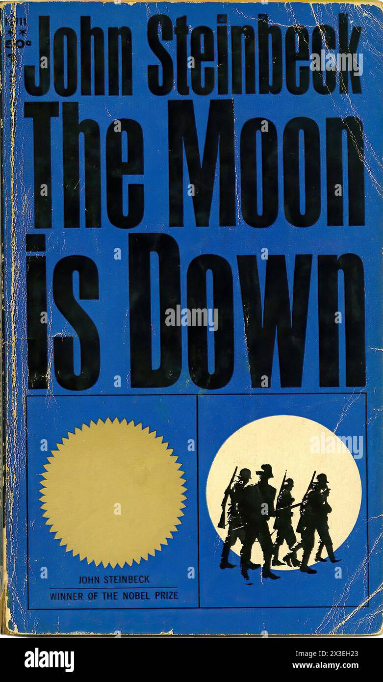 The Moon Is Down  - Vintage american illustrated publication cover Stock Photo