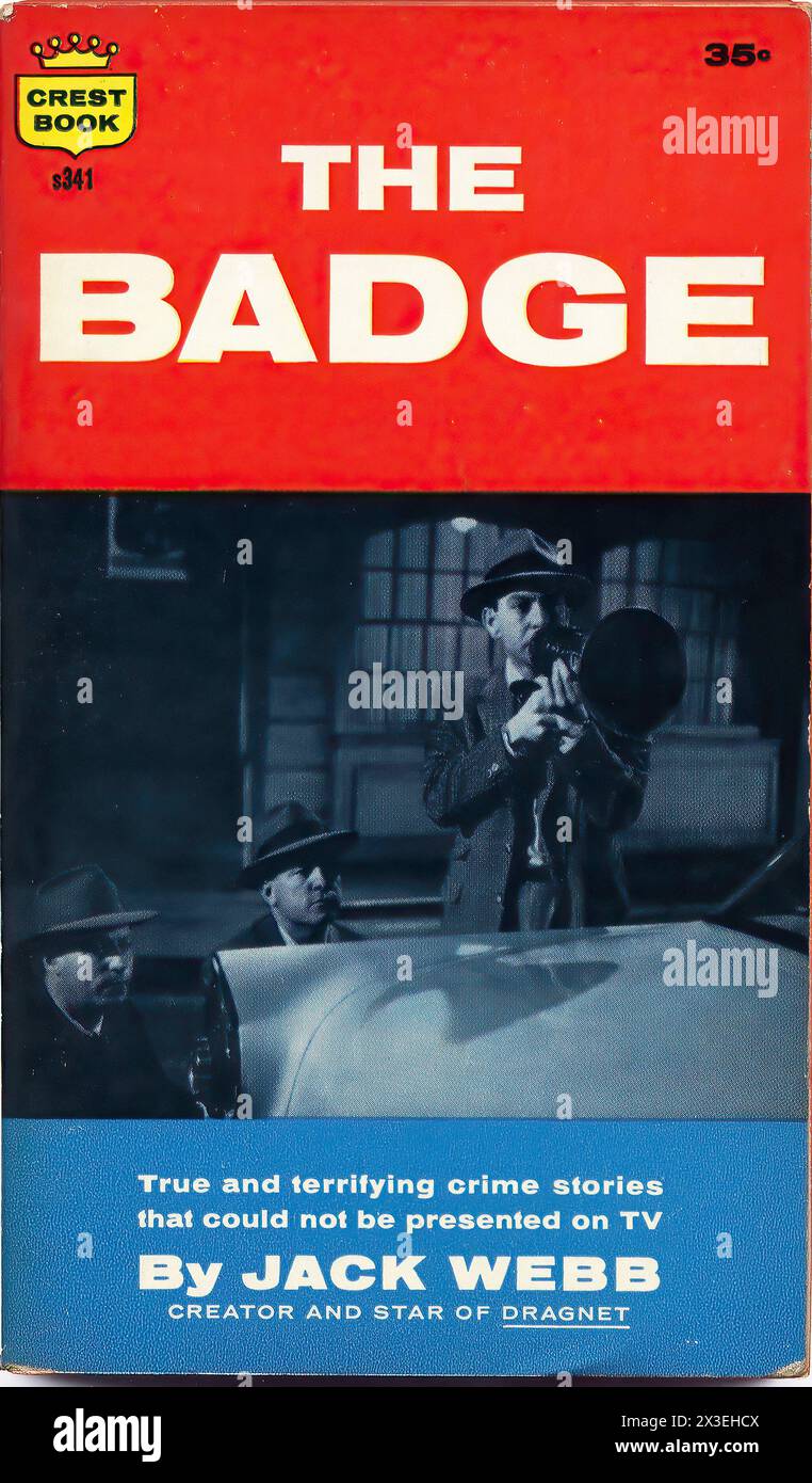 The Badge by Jack Webb - Vintage american illustrated publication cover Stock Photo