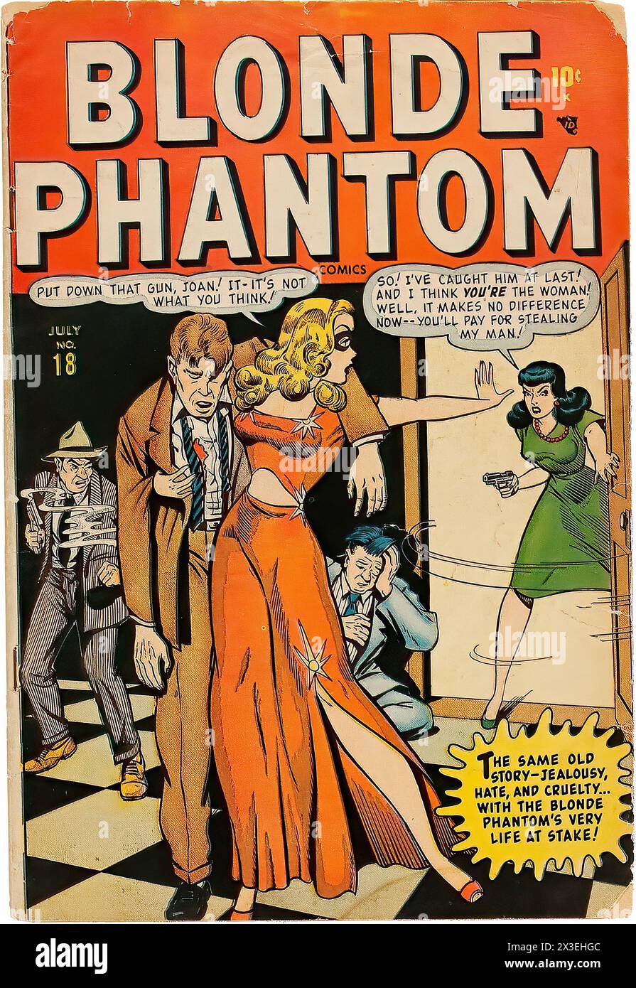 Blonde Phantom  - Vintage american illustrated publication cover Stock Photo
