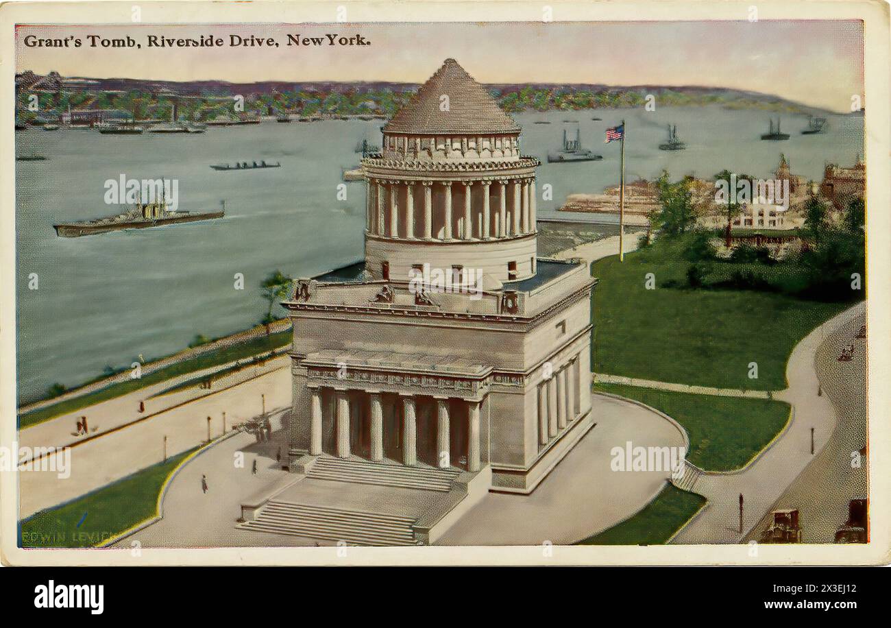 Grant's Tomb, Riverside Drive, New York  - Vintage american print Stock Photo
