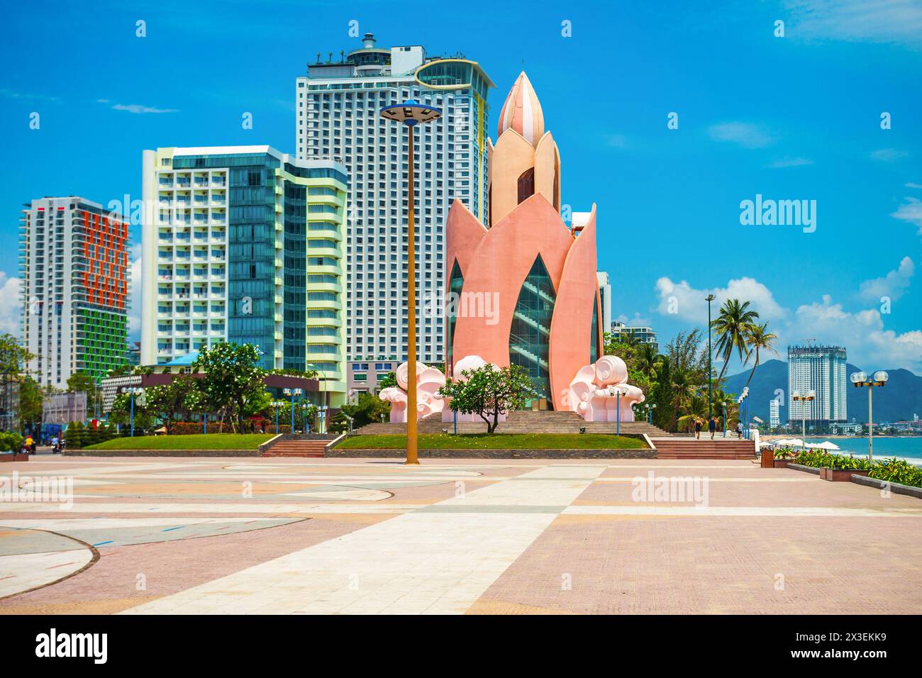 Nha Trang city center urban skyline view in south Vietnam Stock Photo