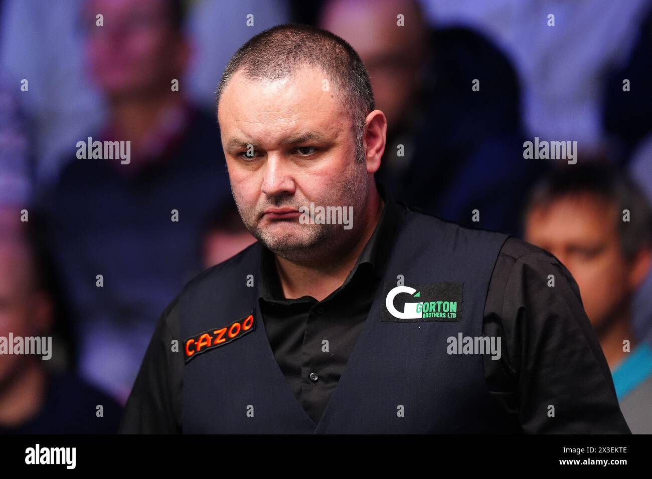 Stephen Maguire during his match against Shaun Murphy (not pictured) on