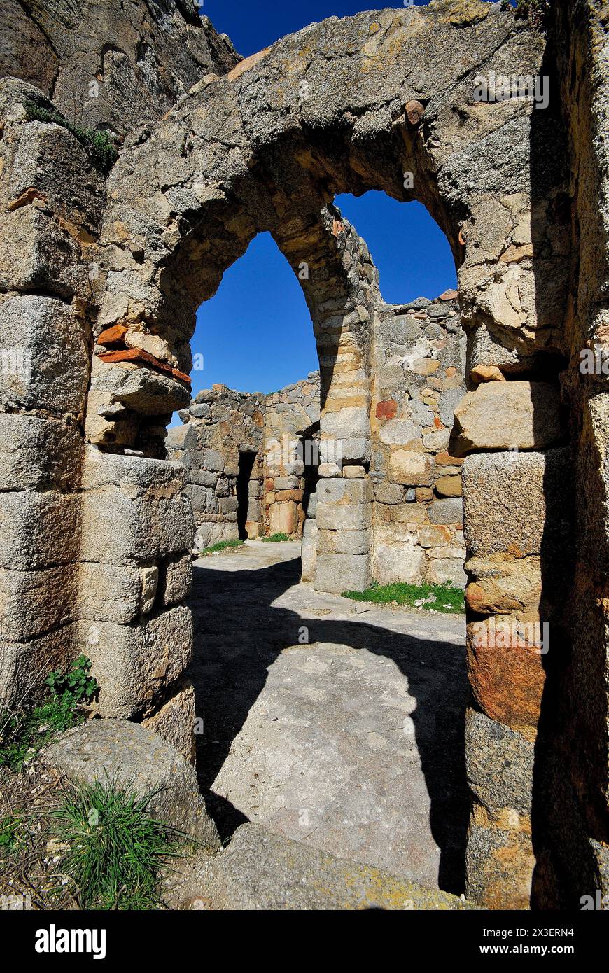 Ruins of the church of San Pedro de la Mata, close to Casalgordo, Toledo, Spain Stock Photo