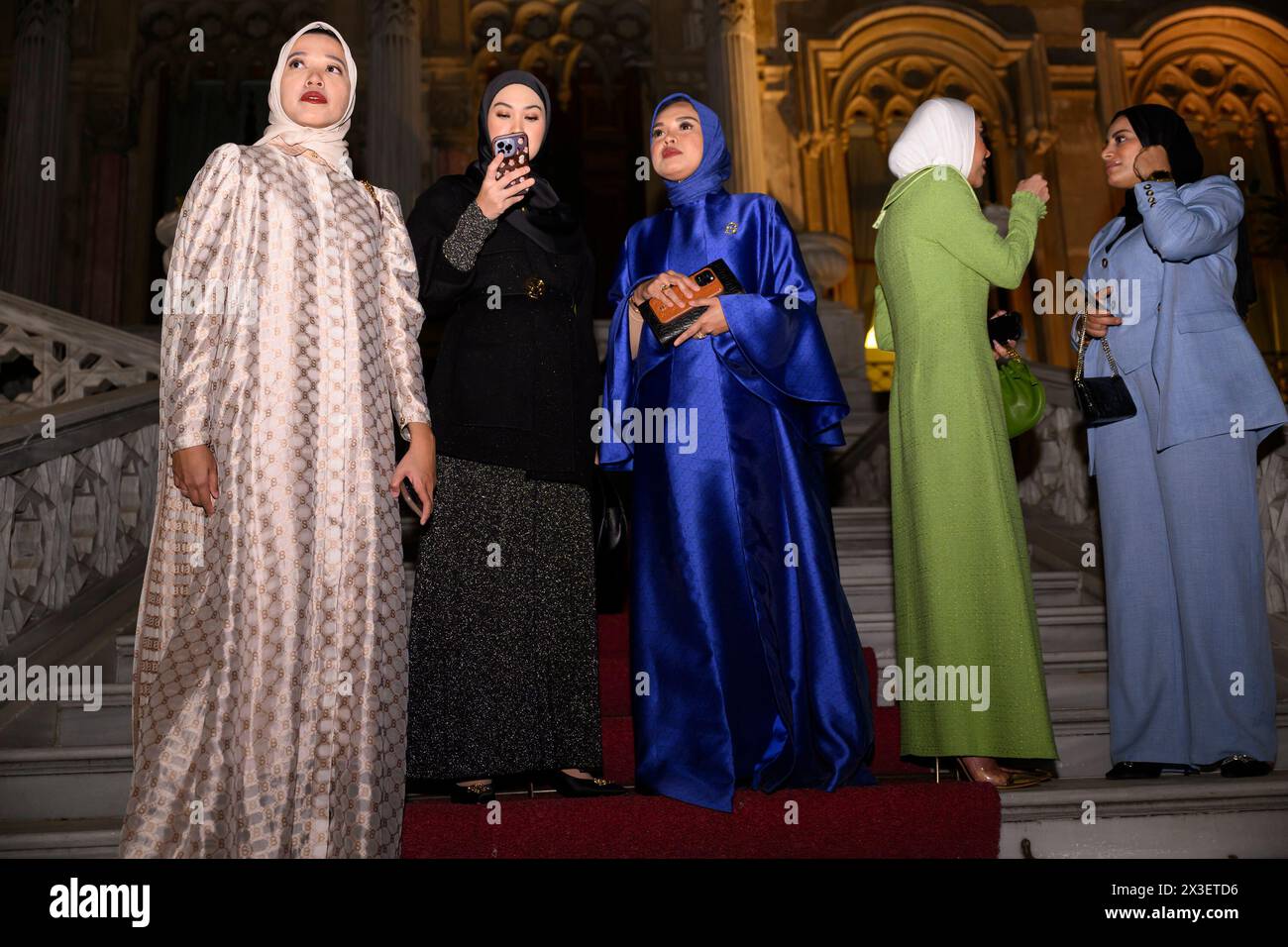 Guests attend the Welcoming Night for the Istanbul Modest Fashion Week ...