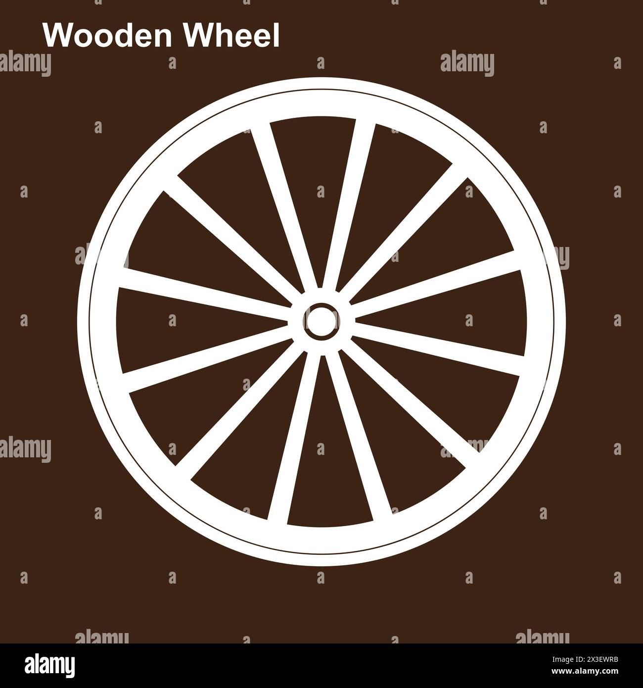 Wooden wheel icon vector illustration simple design Stock Vector