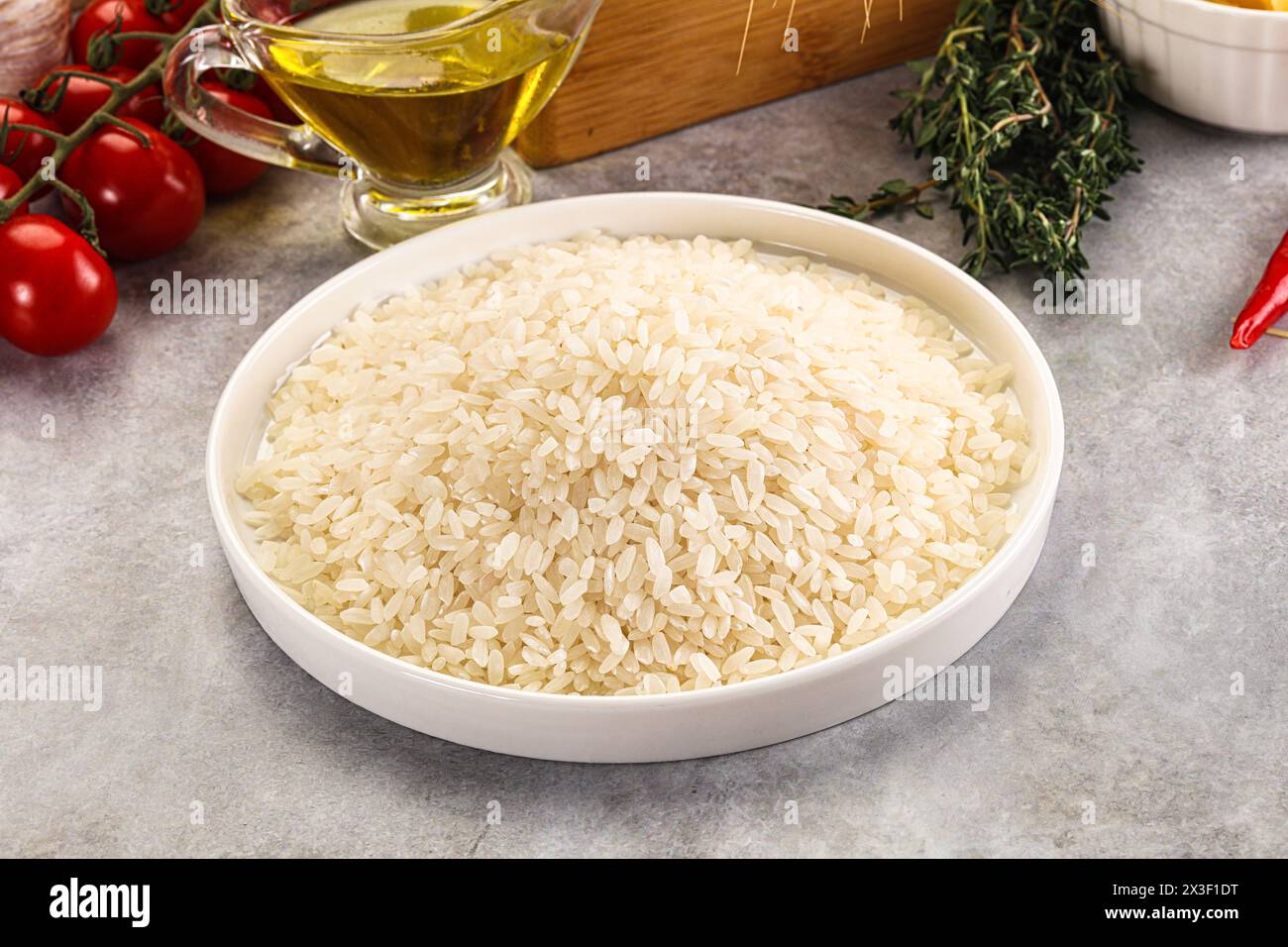Dry raw Arborio rice for risotto Stock Photo - Alamy