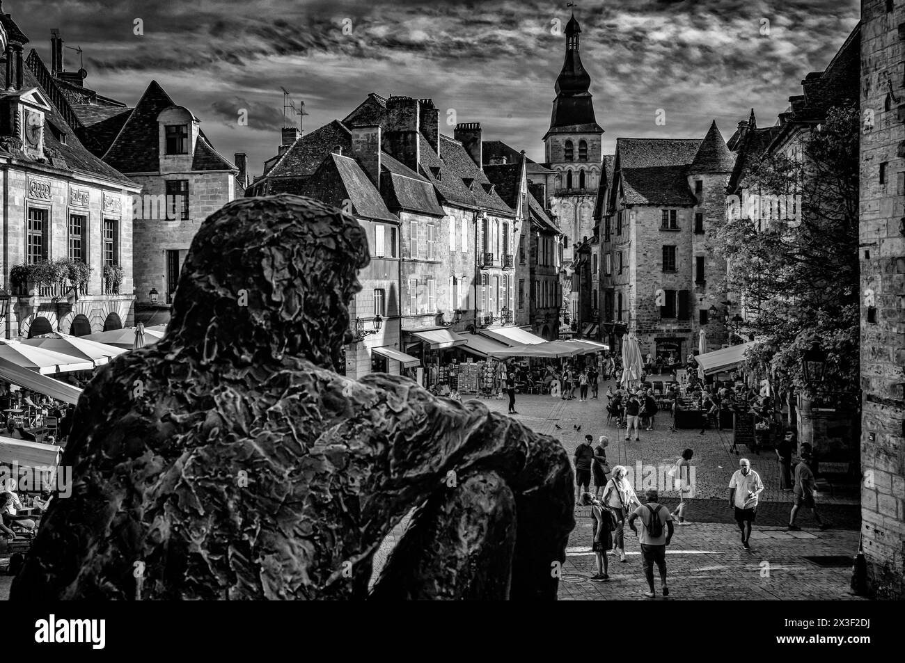 Streets of medieval Sarlat-la-Canéda, Dordogne, France. September 2022 ...