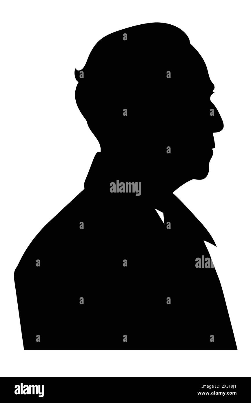 Old man silhouette Stock Vector