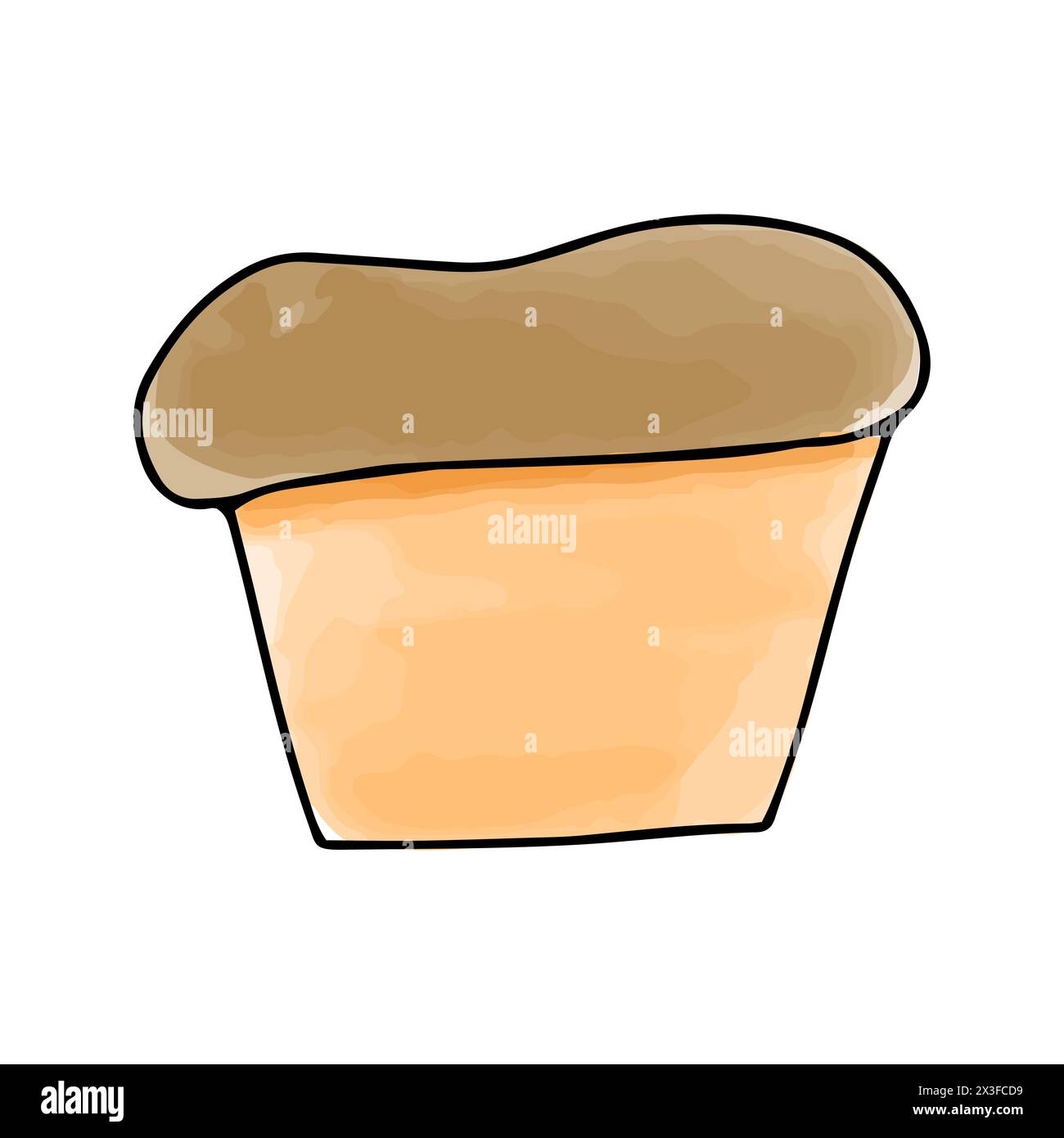 Cake watercolor doodle element, vector illustration. Stock Vector