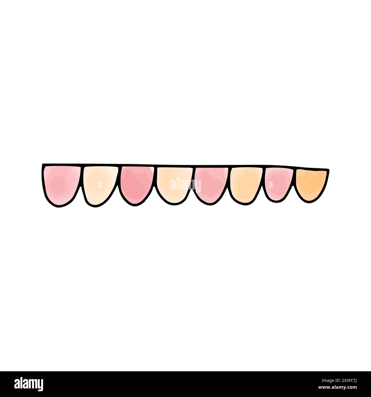 Garland with flags. Watercolor doodle element. Vector illustration. Stock Vector
