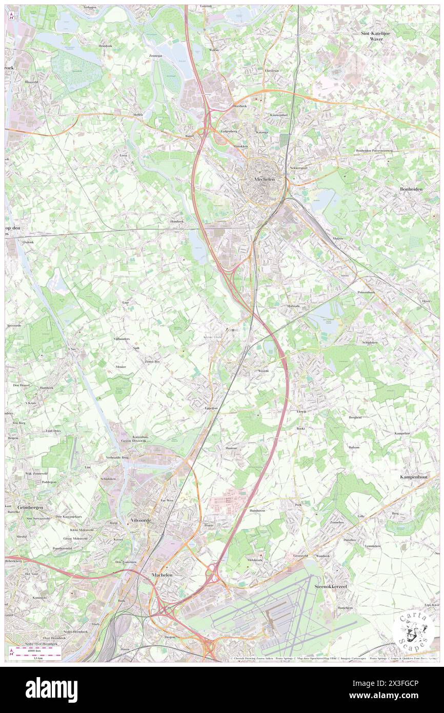 Zemst, Provincie Vlaams-Brabant, BE, Belgium, Flanders, N 50 58' 59'', N 4 27' 38'', map, Cartascapes Map published in 2024. Explore Cartascapes, a map revealing Earth's diverse landscapes, cultures, and ecosystems. Journey through time and space, discovering the interconnectedness of our planet's past, present, and future. Stock Photo