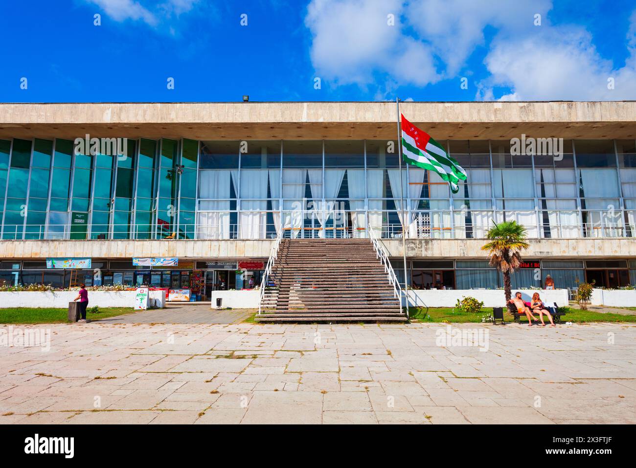 Pitsunda, Georgia - October 05, 2020: Kursaal building near the Pitsunda city beach. It is a resort town on the Black Sea shore, Gagra district of Abk Stock Photo