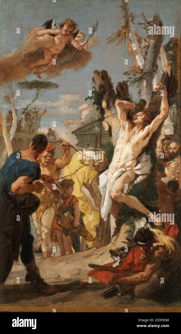 Study for 'The Martyrdom of Saint Sebastian' (for the Augustinian monastery at Diessen, Germany). Giovanni Battista Tiepolo. 1739. Stock Photo