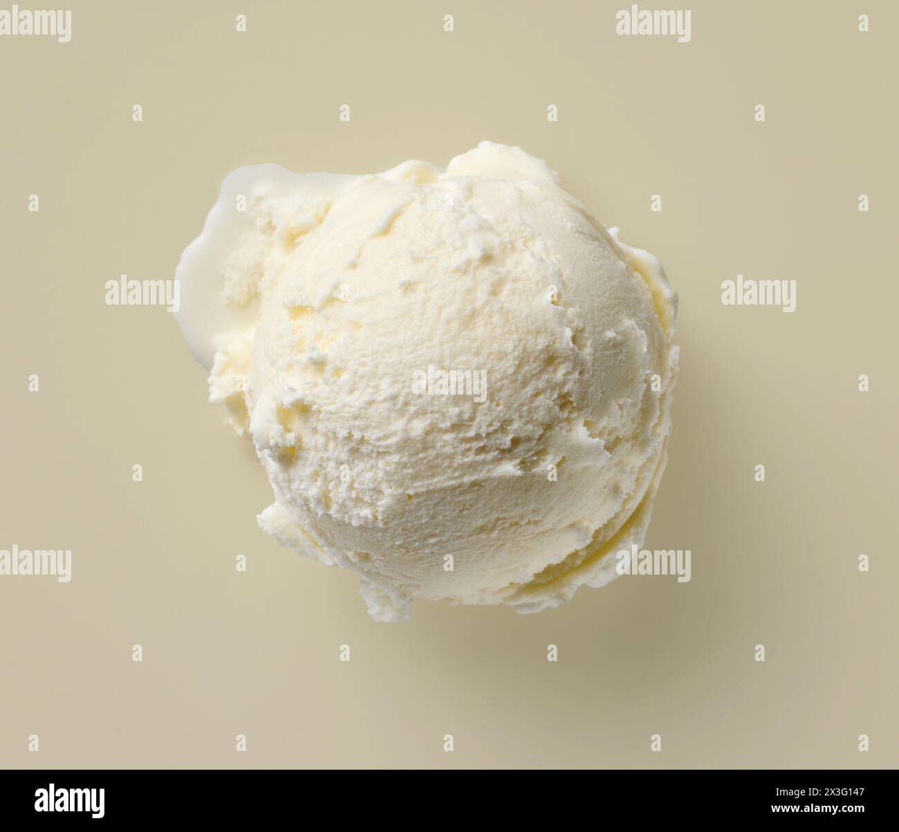 vanilla ice cream scoop isolated on beige background, top view Stock ...