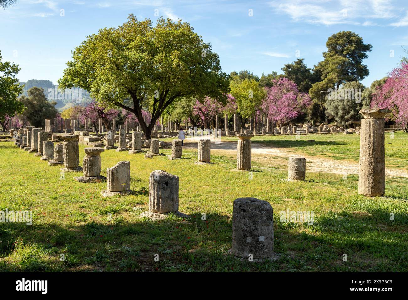 Gymnasium (2nd cent. B.C) Ancient Olympia, Peloponnese, Greece, Europe. Stock Photo