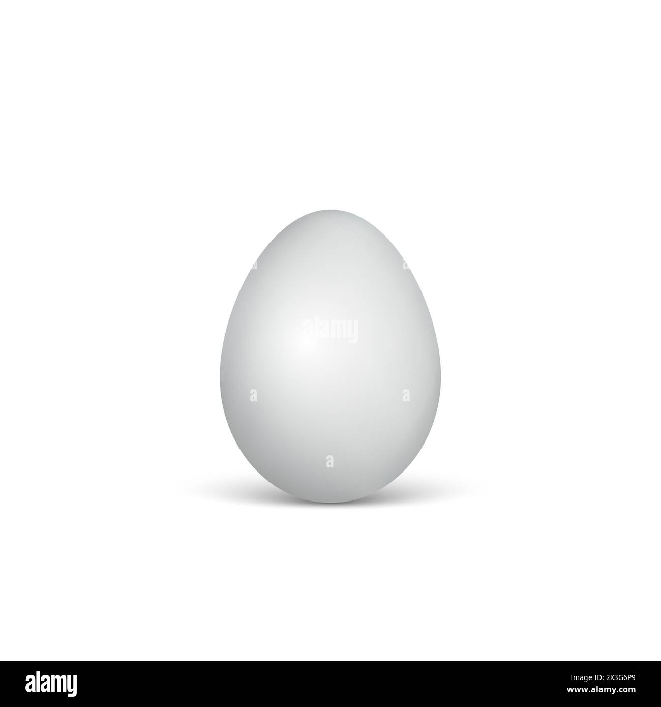 White Egg on a white background. Healthy food. Easter symbol. Vector illustration Stock Vector