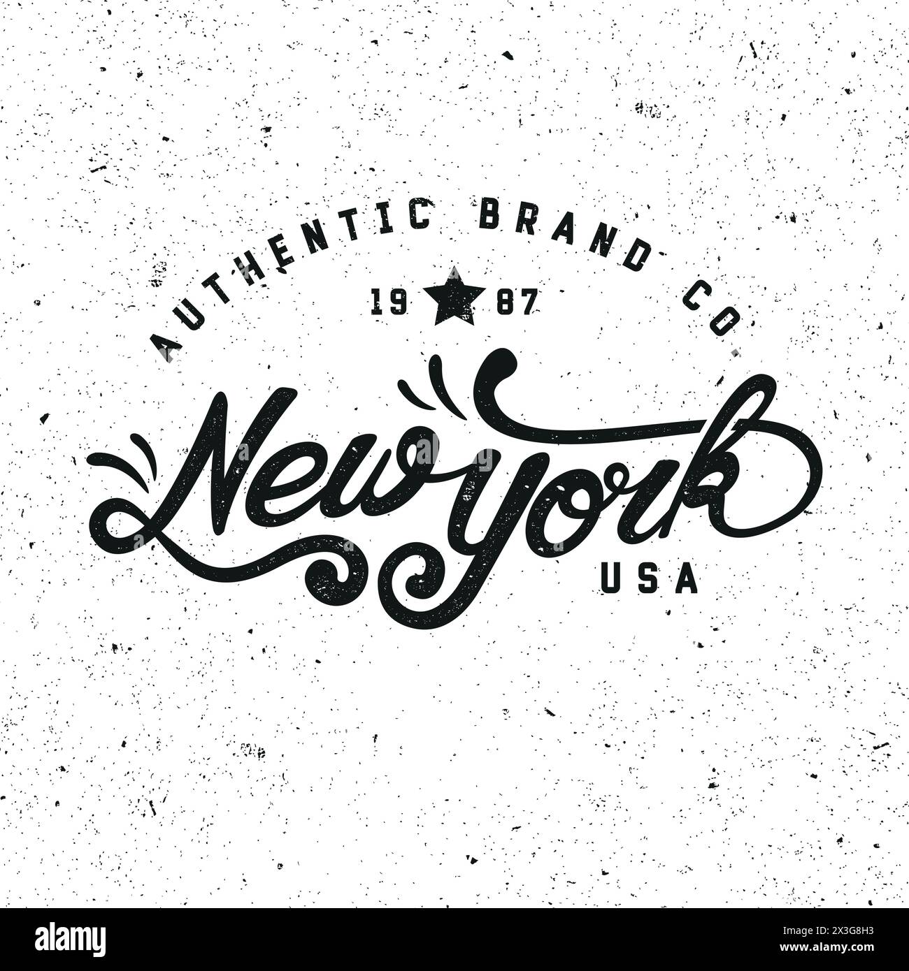 New York authentic brand. Retro badge, logo, emblem Stock Vector Image