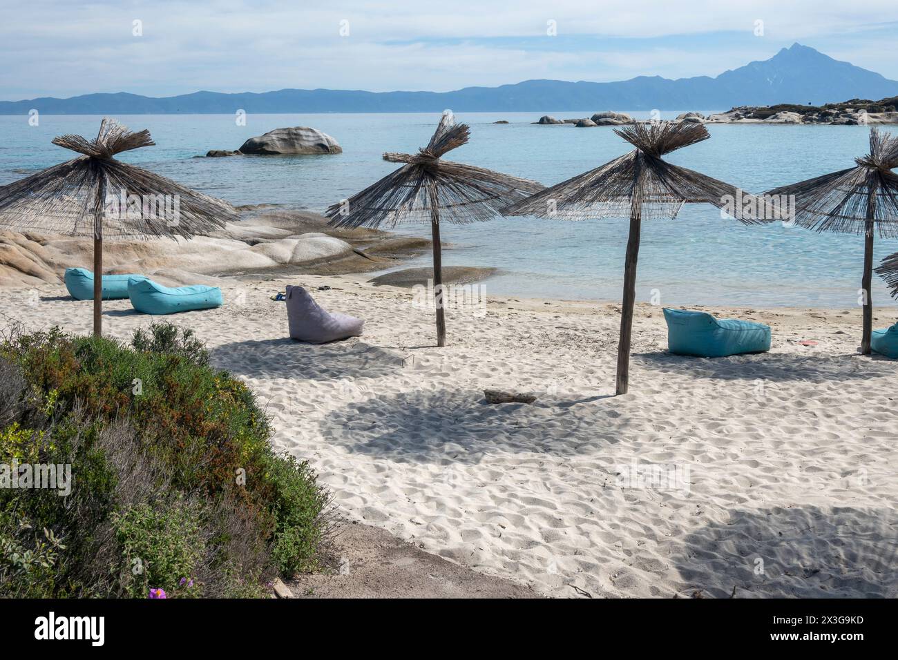 Amazing view of Sithonia coastline near Orange Beach, Chalkidiki, Central Macedonia, Greece Stock Photo