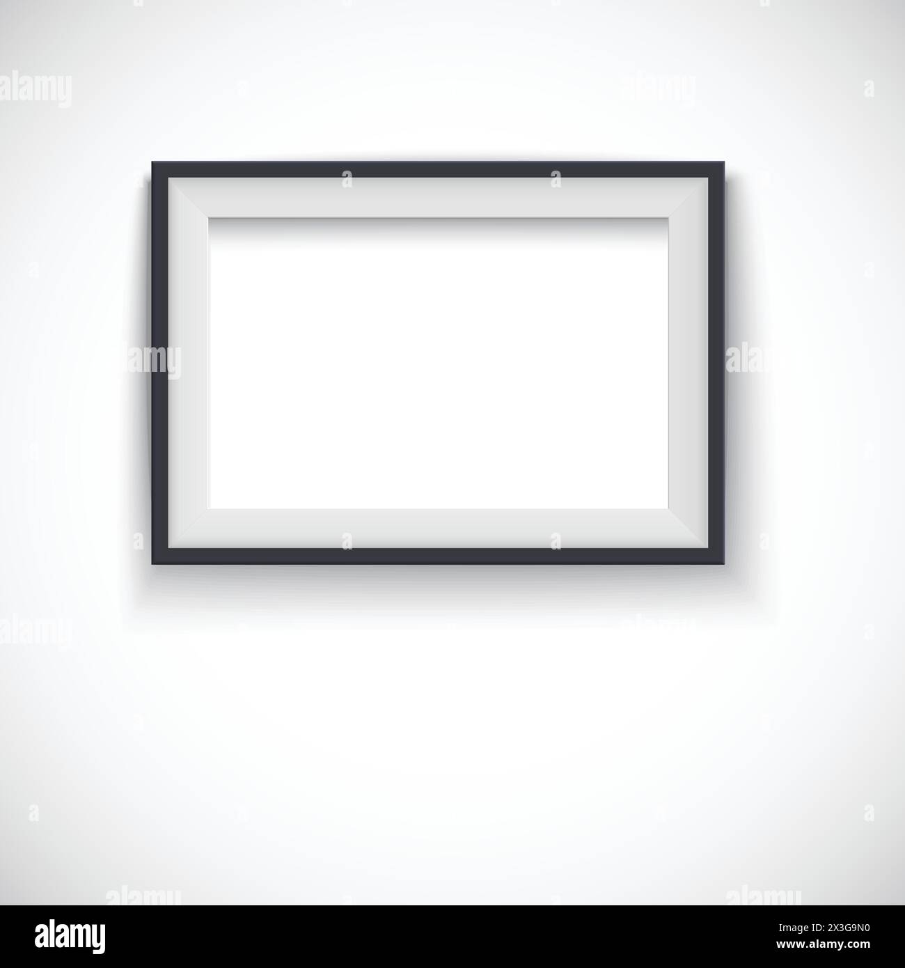 Picture wood frame horizontal, vector for image or text. With place for your design or presentation Stock Vector