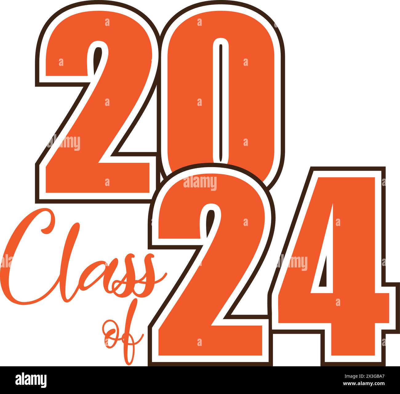 Class of 2024 Stacked Black and White Banner Stock Vector Image & Art