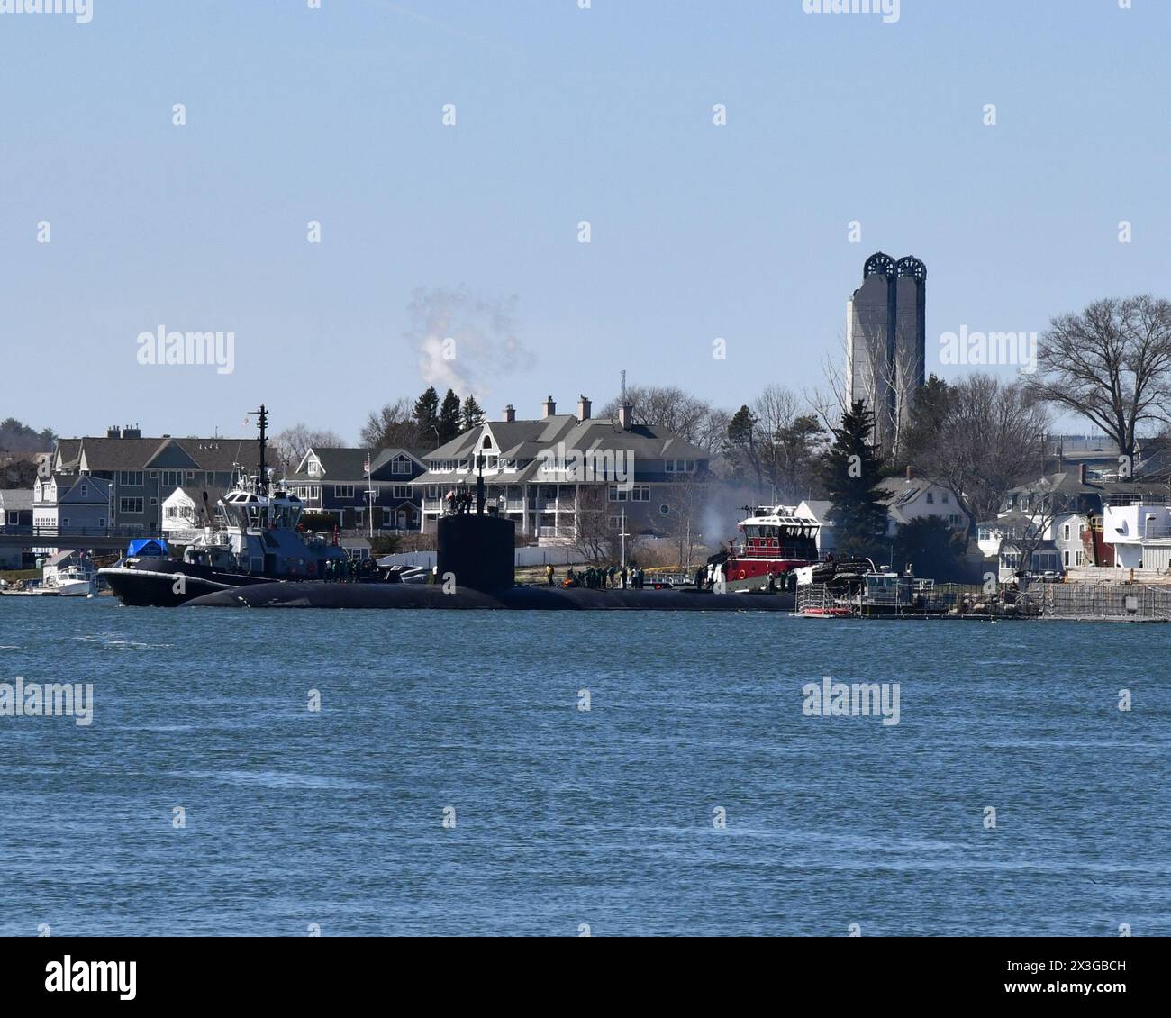 KITTERY, Maine (Apr. 9, 2024) USS Greeneville (SSN 772) departs
