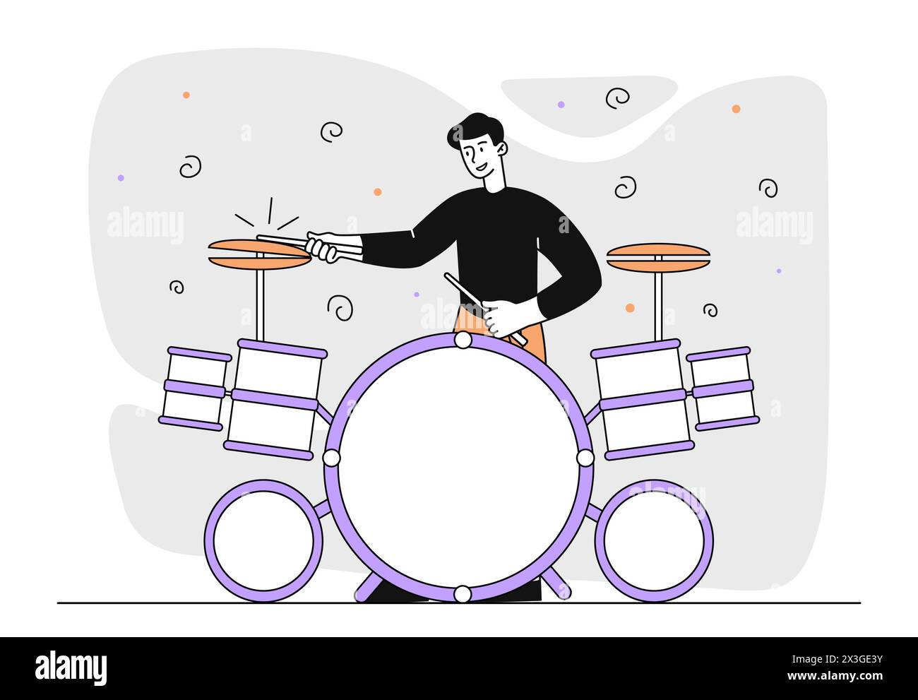 Drummer performance vector simple Stock Vector Image & Art - Alamy