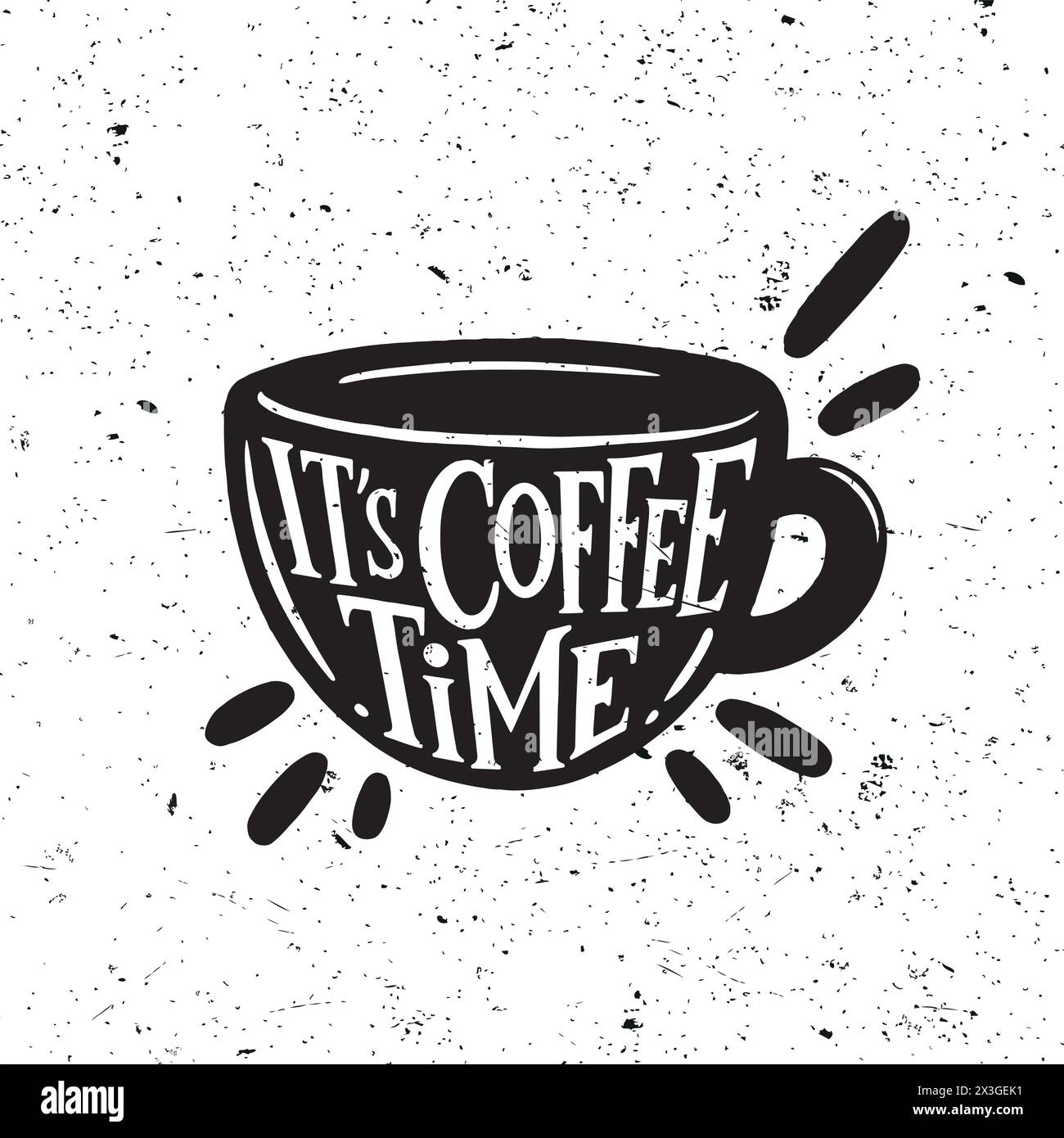 It's coffee time. Vintage lettering poster. Coffee quotes Stock Vector Image & Art Alamy