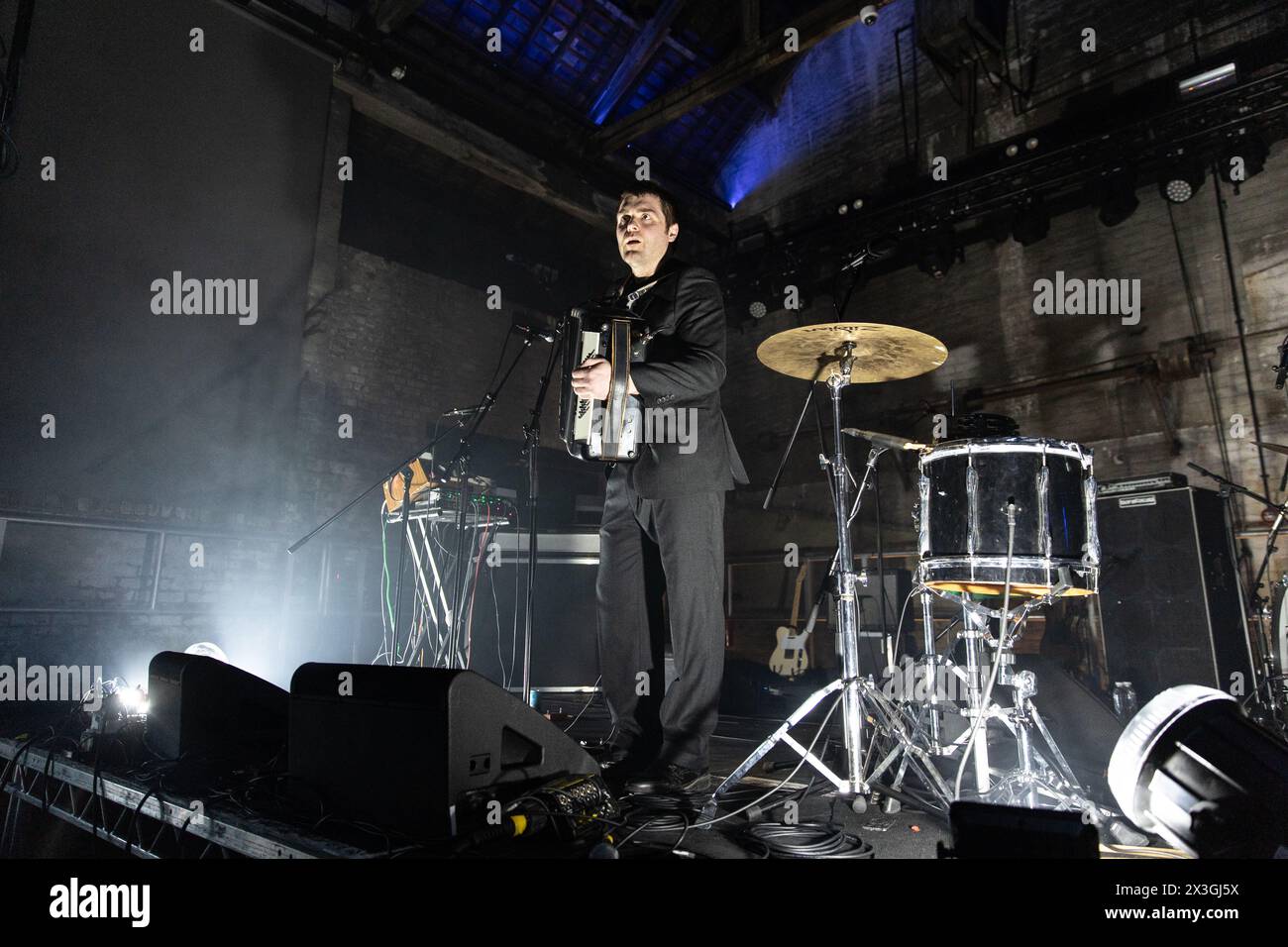 Newcastle, UK - Scottish musician Callum Easter supports Nadine Shah at Boiler Shop, on the first night of her UK tour. Photo credit Jill O'Donnell/Alamy Live News Stock Photo