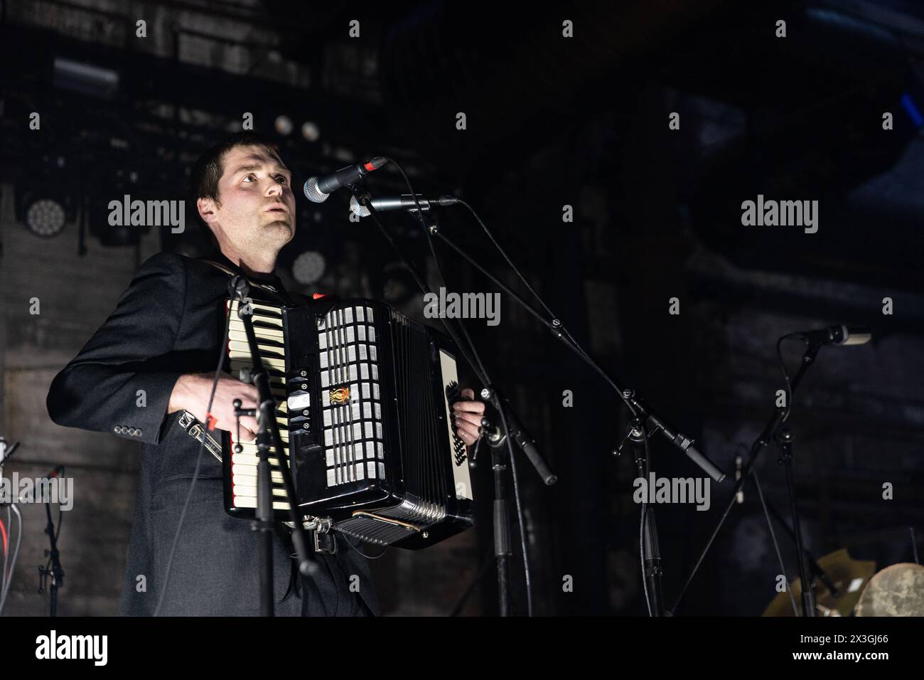 Newcastle, UK - Scottish musician Callum Easter supports Nadine Shah at Boiler Shop, on the first night of her UK tour. Photo credit Jill O'Donnell/Alamy Live News Stock Photo