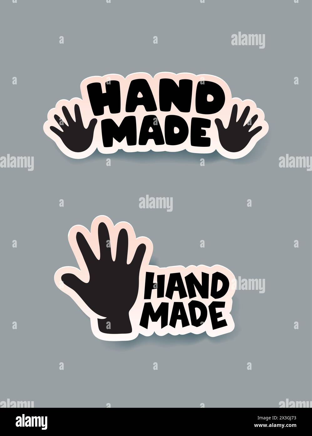 Set of hand made stickers, labels and badges. Stock Vector
