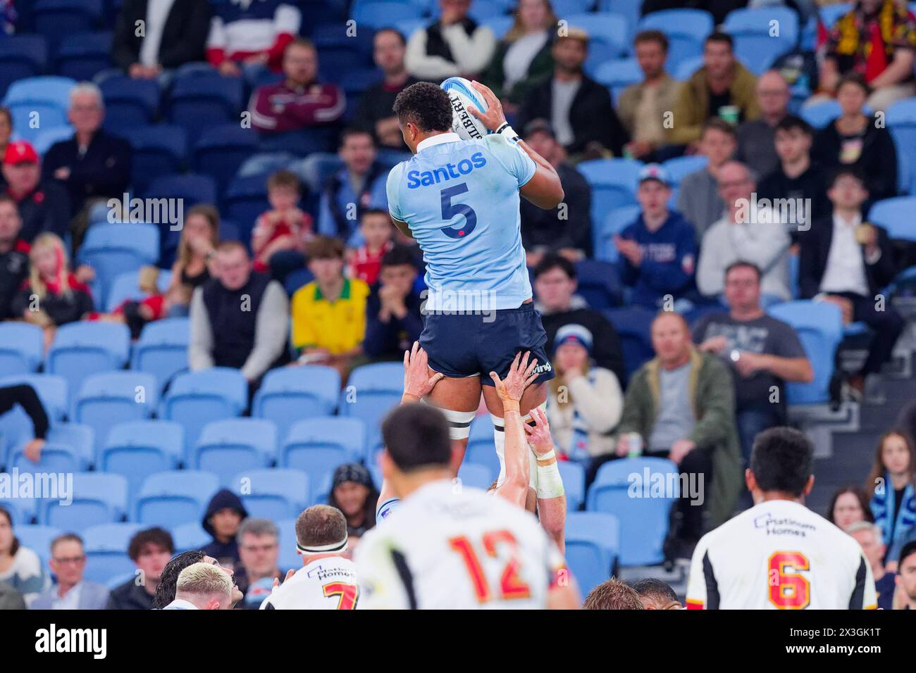 Tom Miles Rugby Sydney, Australia. 26th Apr, 2024. Miles Amatosero of the Waratahs wins ...