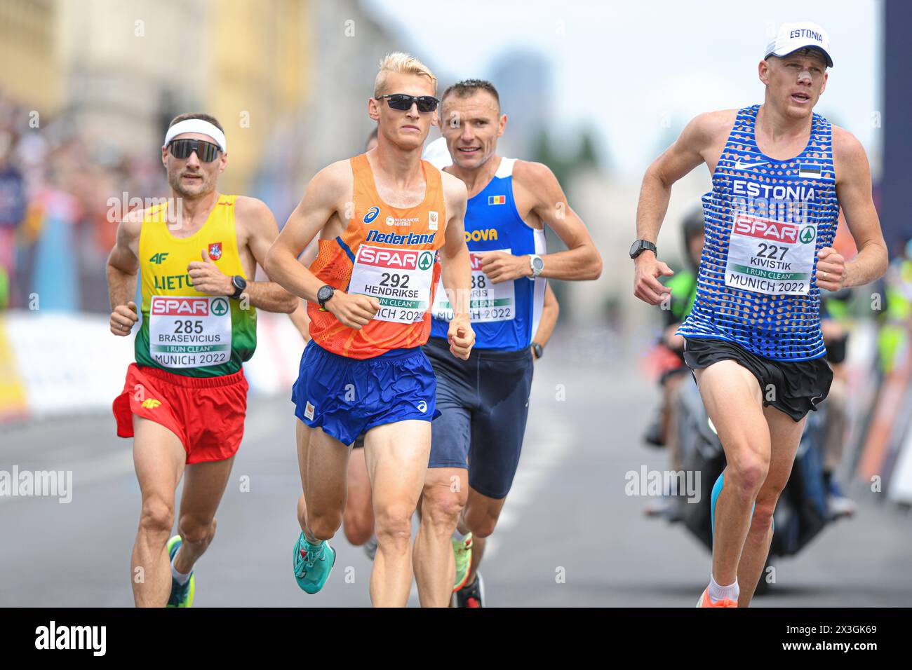 Kaur Kivistik (Estonia), Tom Hendrikse (Netherlands). Men's Marathon. European Championships Munich 2022. Stock Photo