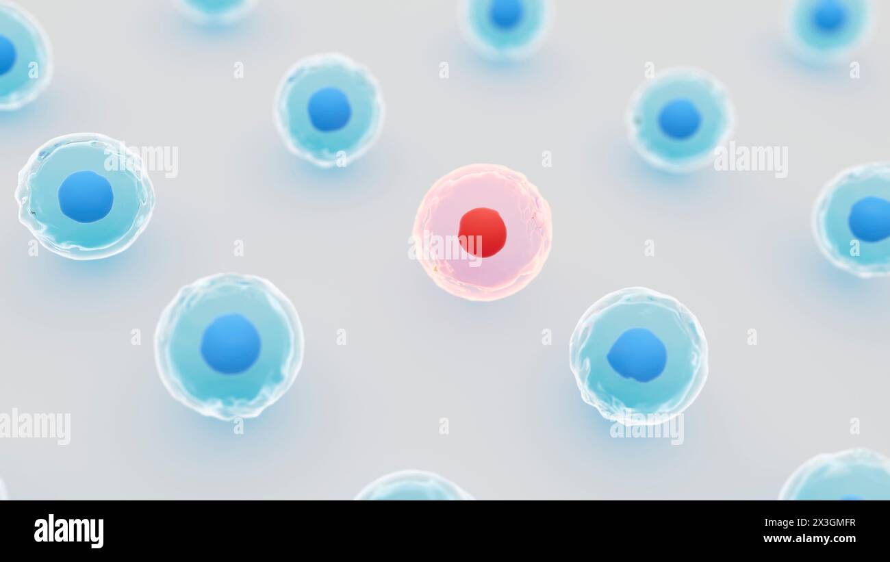Cancer cell identification, conceptual illustration. Stock Photo