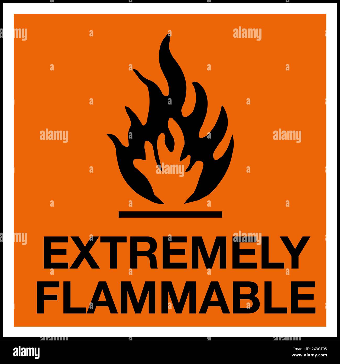 Hazardous Substances Identification Storage Area Marking Label Warning Symbol Extremely Flammable Stock Vector