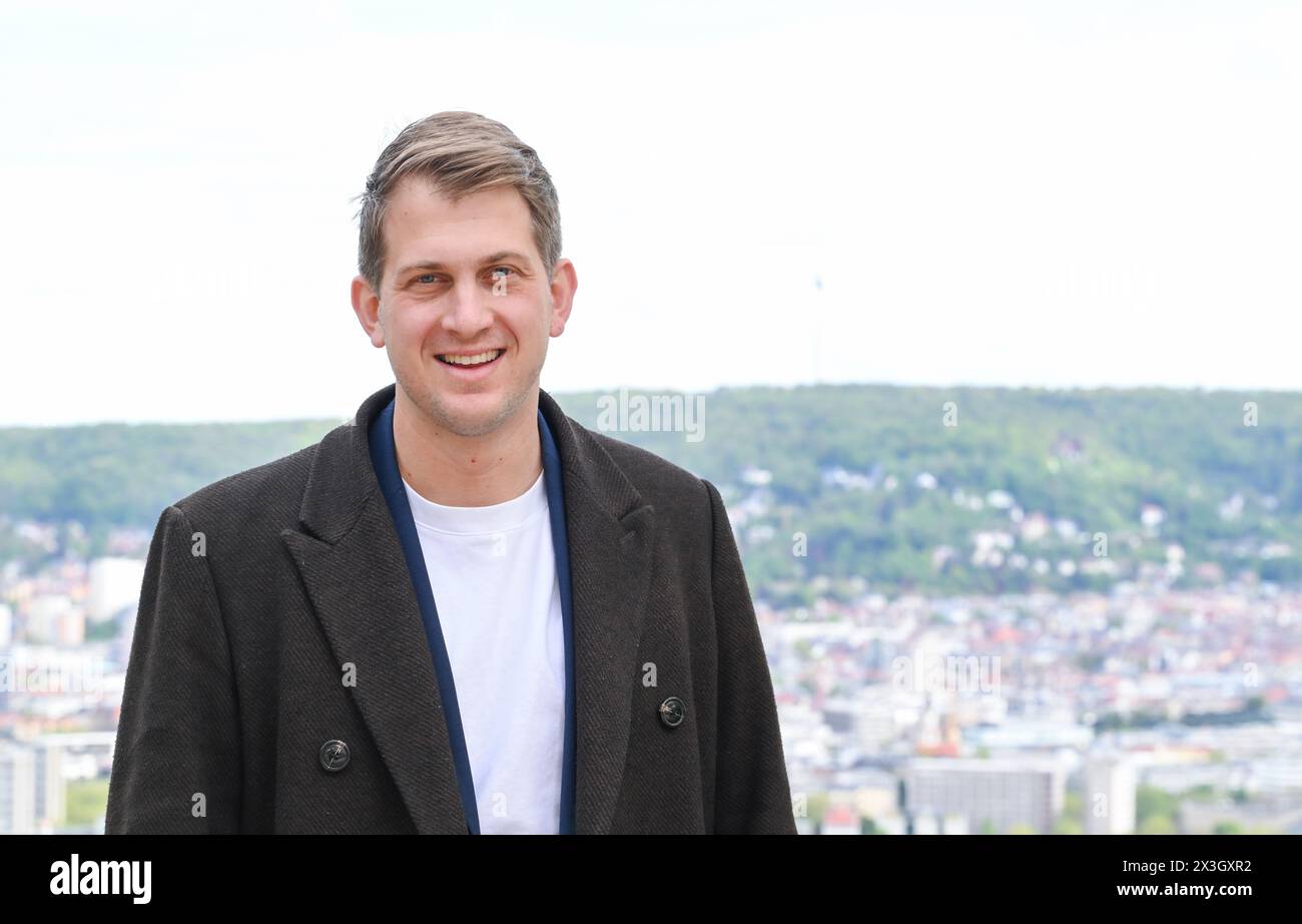 Stuttgart, Germany. 26th Apr, 2024. Michael Bloss (Alliance 90/The Greens), Member of the European Parliament, pictured in Stuttgart. Credit: Bernd Weißbrod/dpa/Alamy Live News Stock Photo