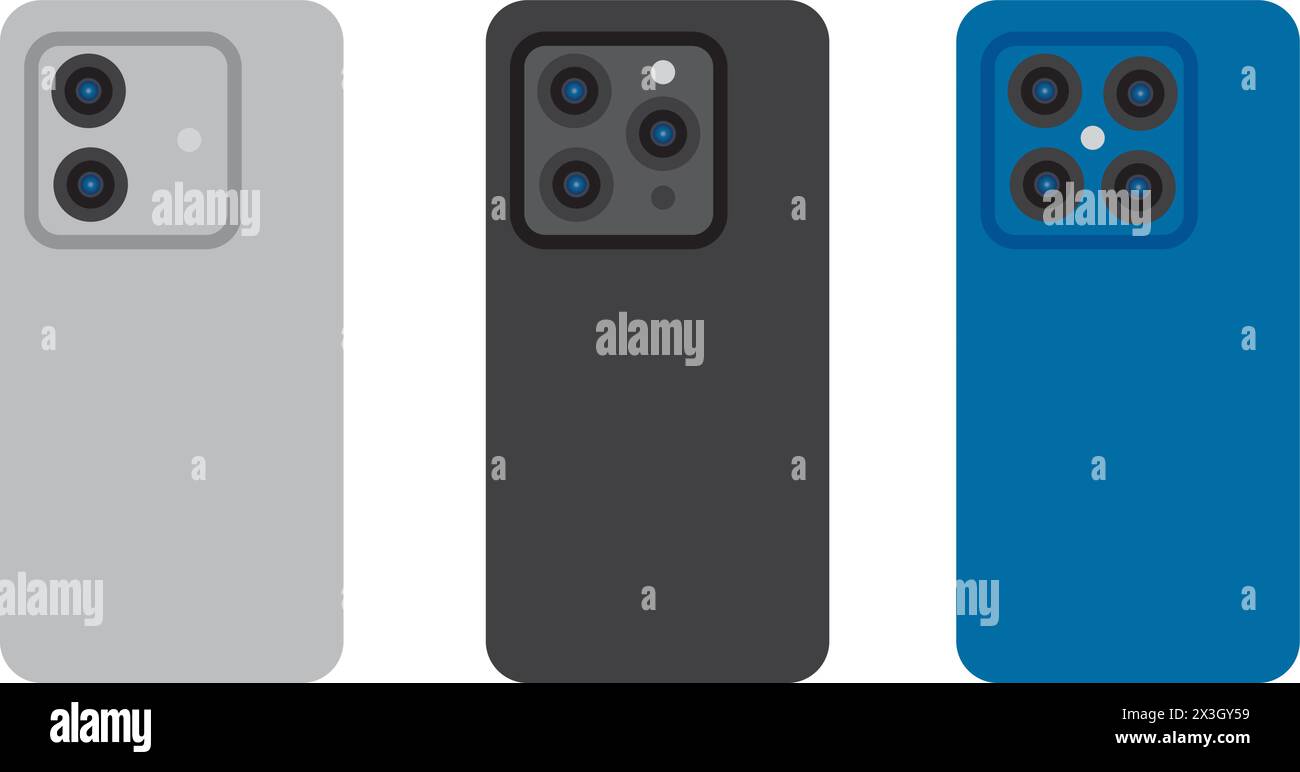 Camera phone lens mobile vector icon. Smart phone camera lense back concept Stock Vector