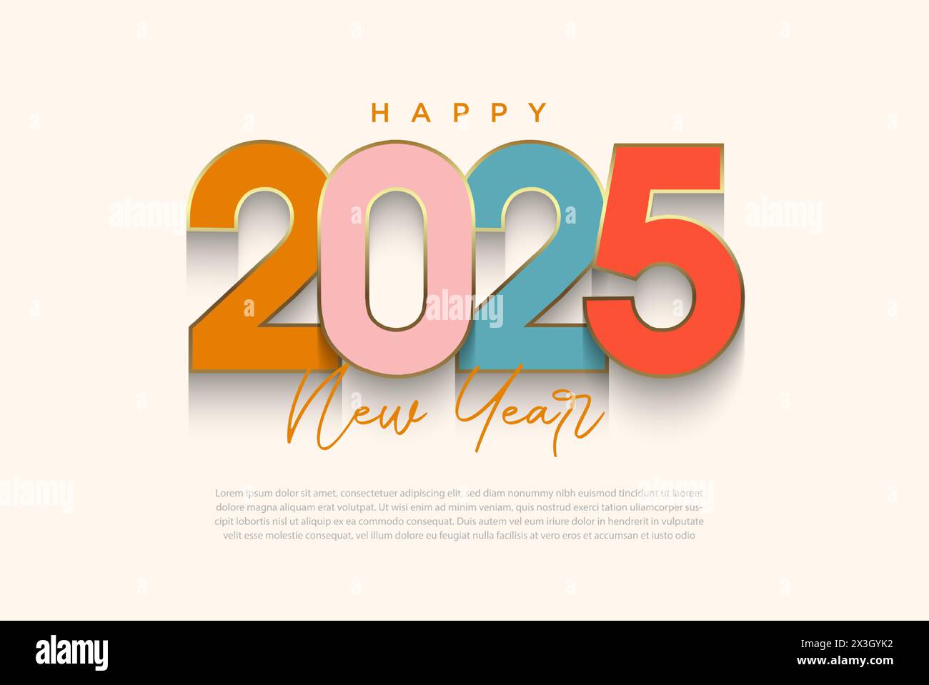 The number 2025 is beautiful and very elegant. 2025 new year vector premium design. Design for
