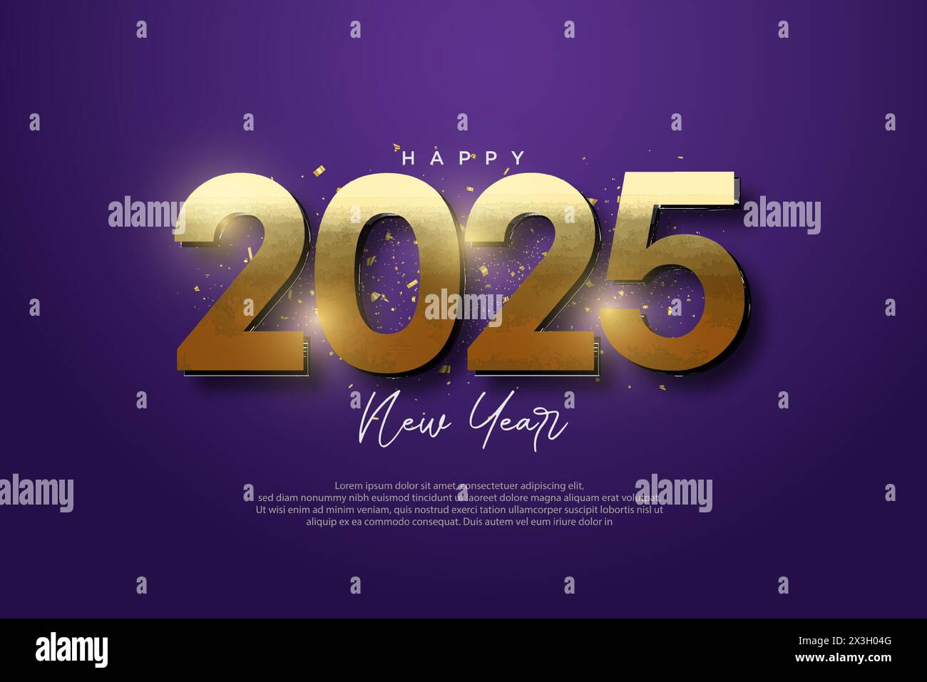 New year 2025 number design with a sprinkling of elegant and beautiful 