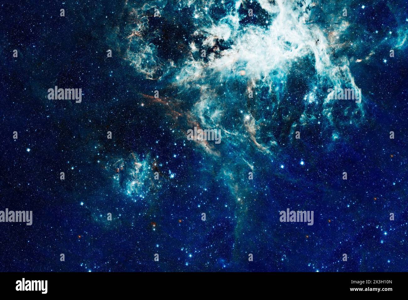Blue cosmic nebula. Elements of this image furnished by NASA Stock ...