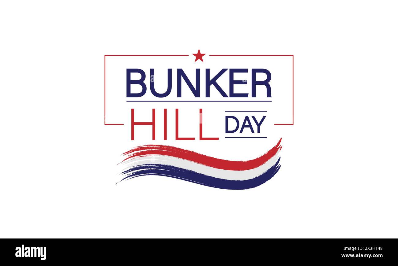 Celebrating Bunker Hill Day with Stunning Text Illustration Stock Vector