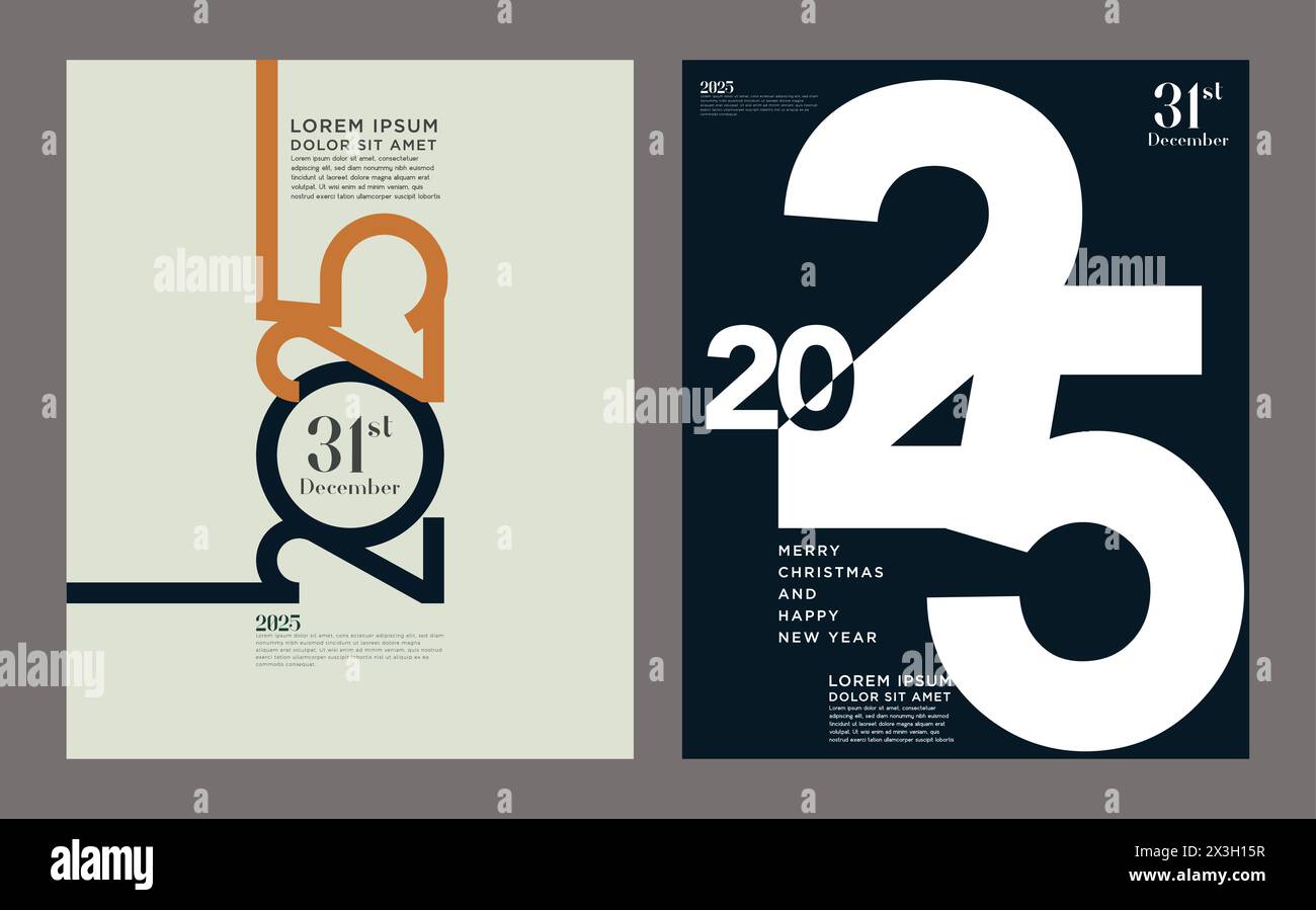 2025 annual report template layout design, Typography flat design. 2025 