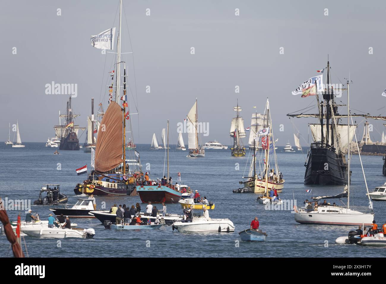 Sete, France. 18th April, 2022. The Nao Victoria,dutch boats, La Grace ...