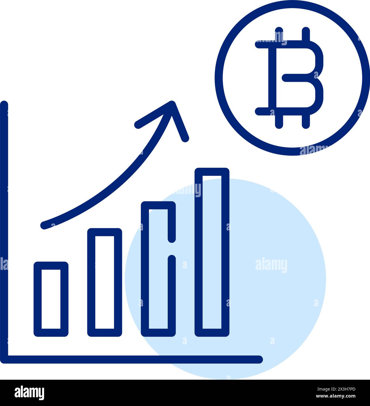 Bitcoin price chart. Line graph chart with growing trend. Pixel perfect ...