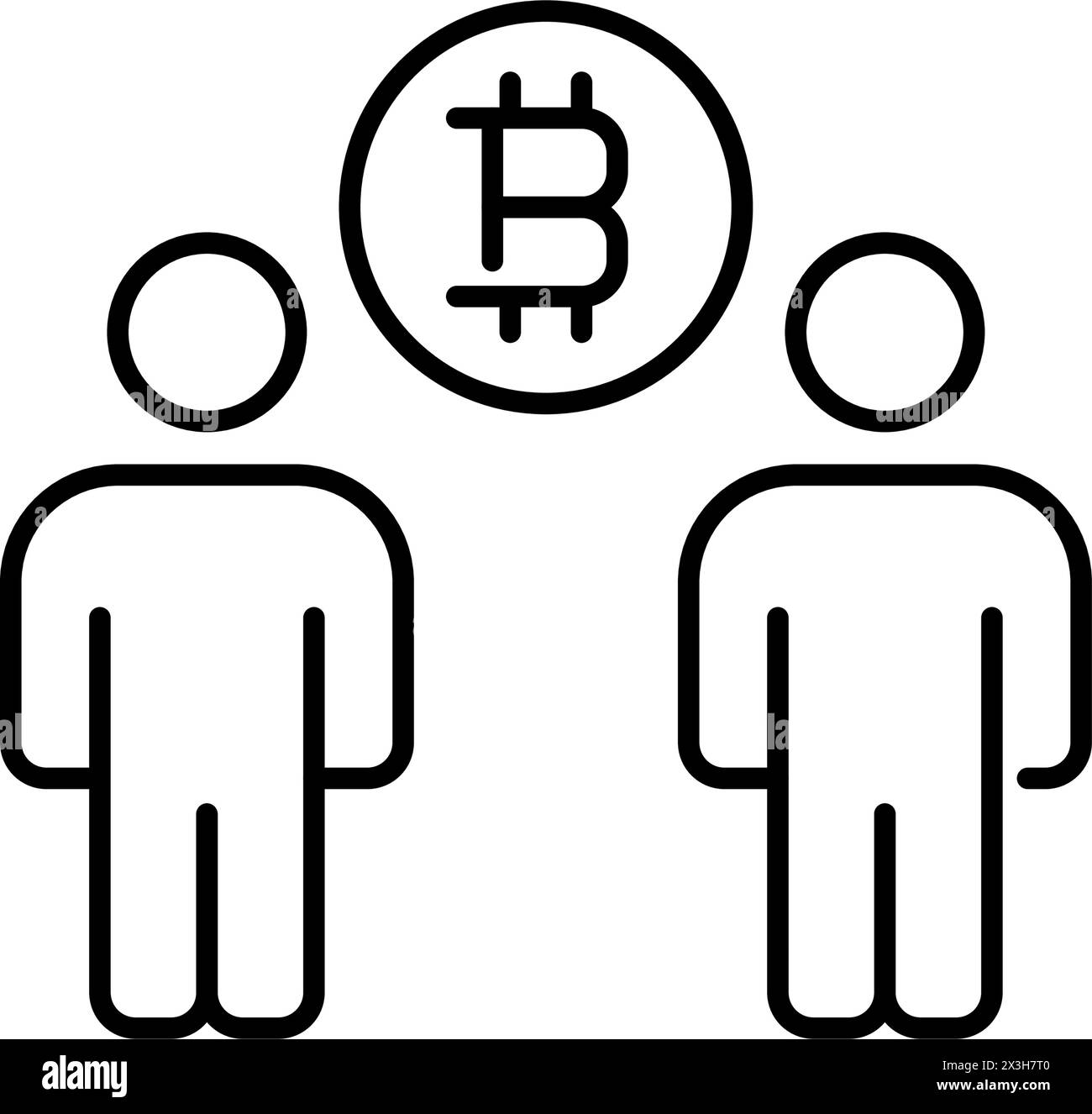 Bitcoin and users. P2p cryptocurrency exchange. Trading and investment.  Pixel perfect vector icon Stock Vector Image & Art - Alamy