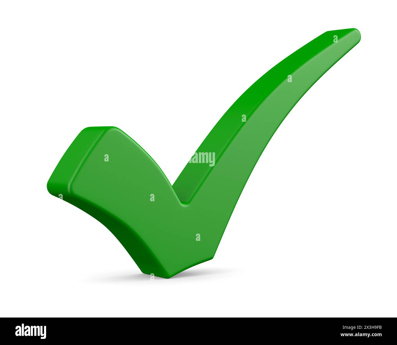 Check mark sign on white background. Isolated 3D illustration Stock Photo
