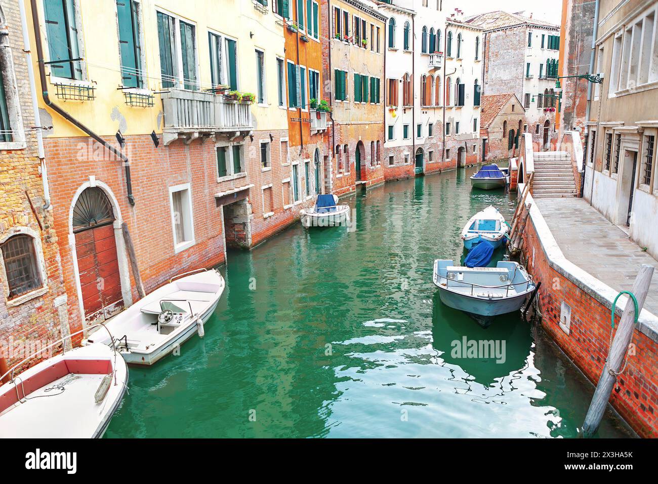 Typical water canal in Venice Italy. Italian town on the water Stock ...