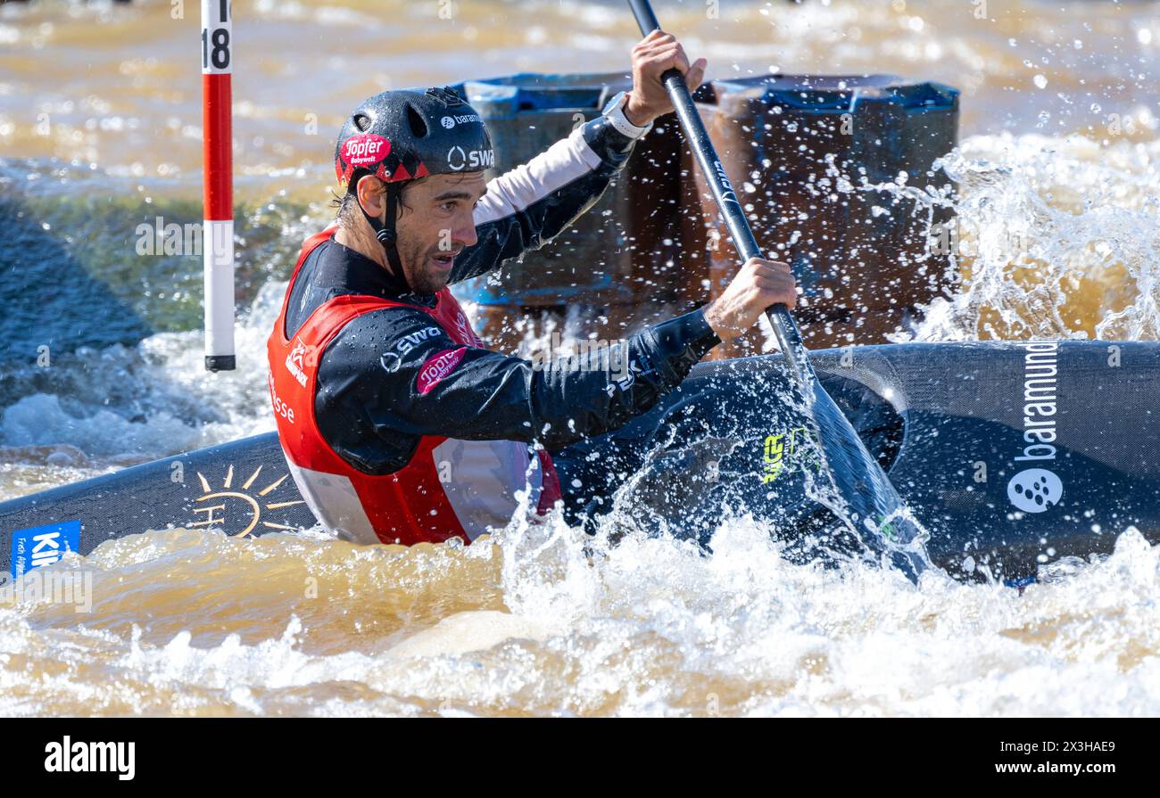 27 April 2024, Saxony, Markkleeberg Canoeing German Olympic