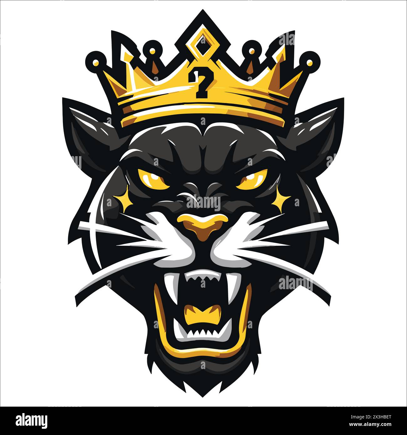 Angry Panther head mascot design Stock Vector