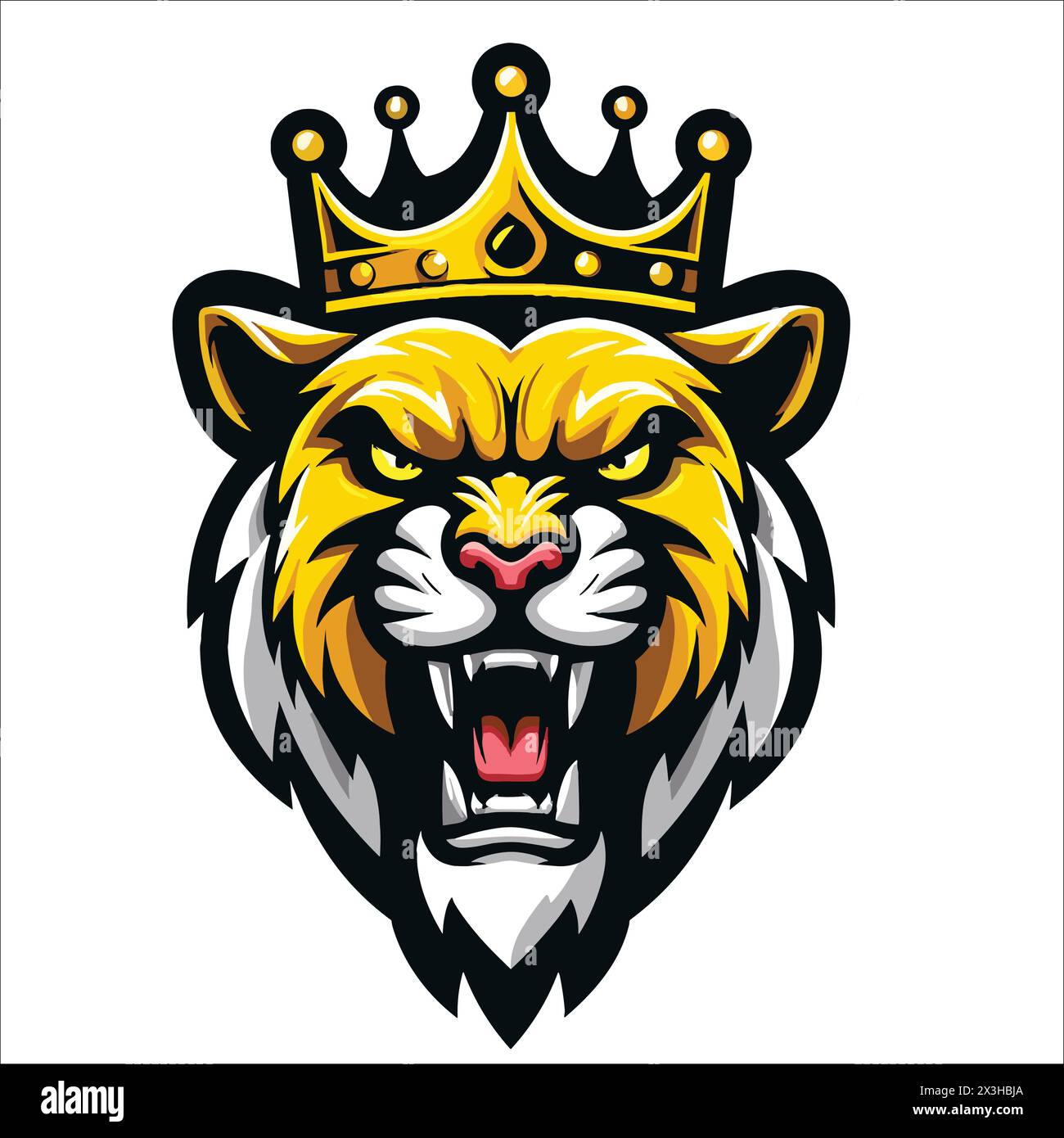 Angry roaring tiger head Stock Vector