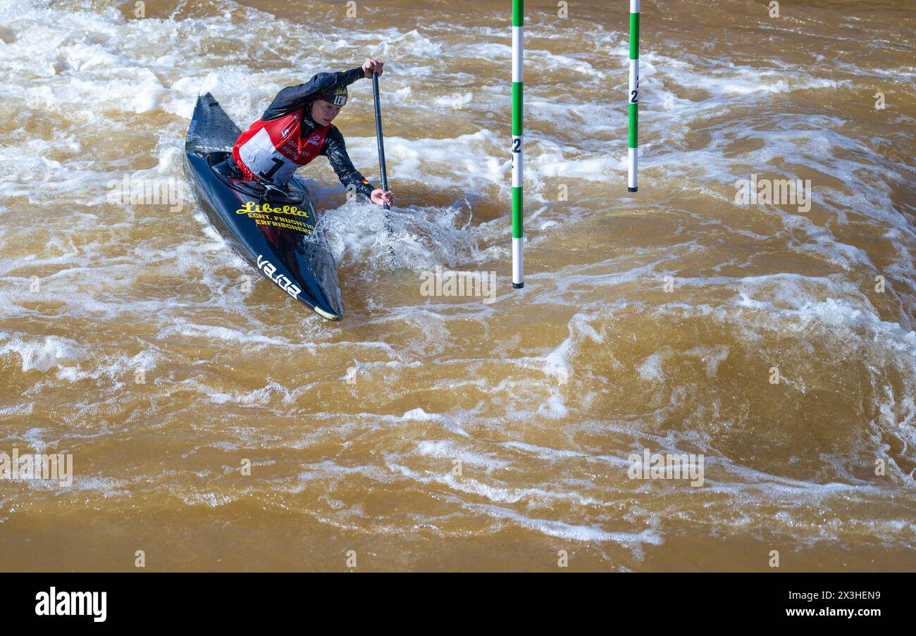 27 April 2024, Saxony, Markkleeberg Canoeing German Olympic
